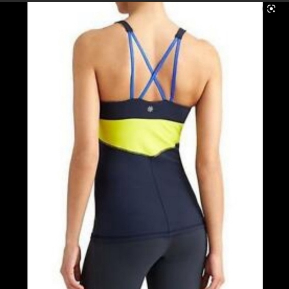 Athleta Navy & Yellow Start up Strappy tank top S